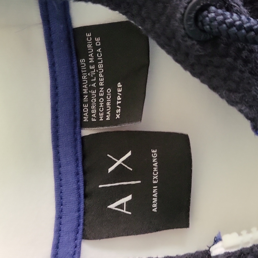 Armani Exchange Black and White Zip-Up Sweater - Picture 3 of 4